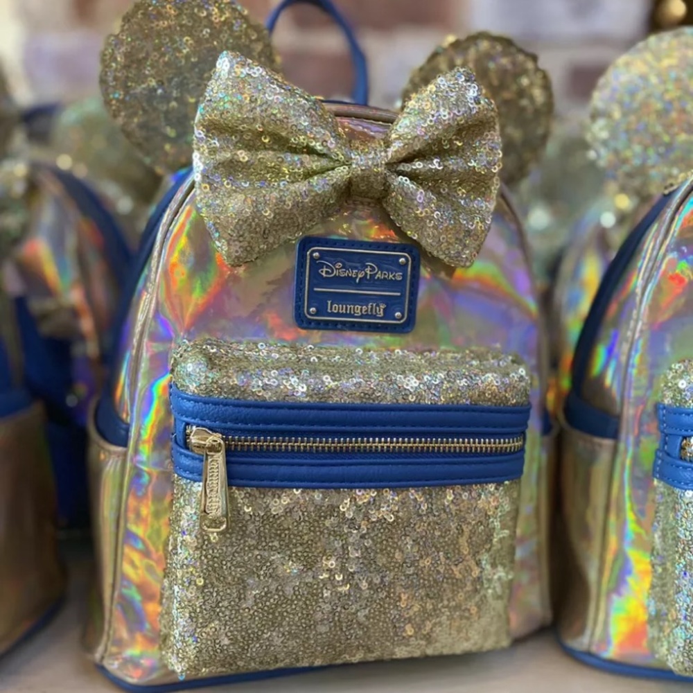 Walt Disney World 50th Anniversary EARidescent Navy Gold Shimmer Loungefly